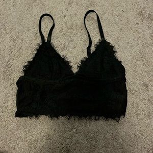 Black lace crop top